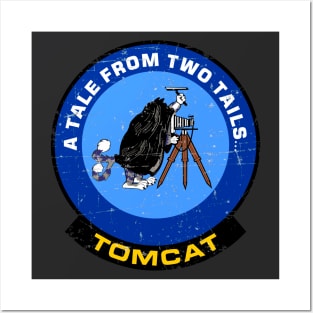 F-14 Tomcat - A Tale From Two Tails... - Blue Grunge Style Posters and Art